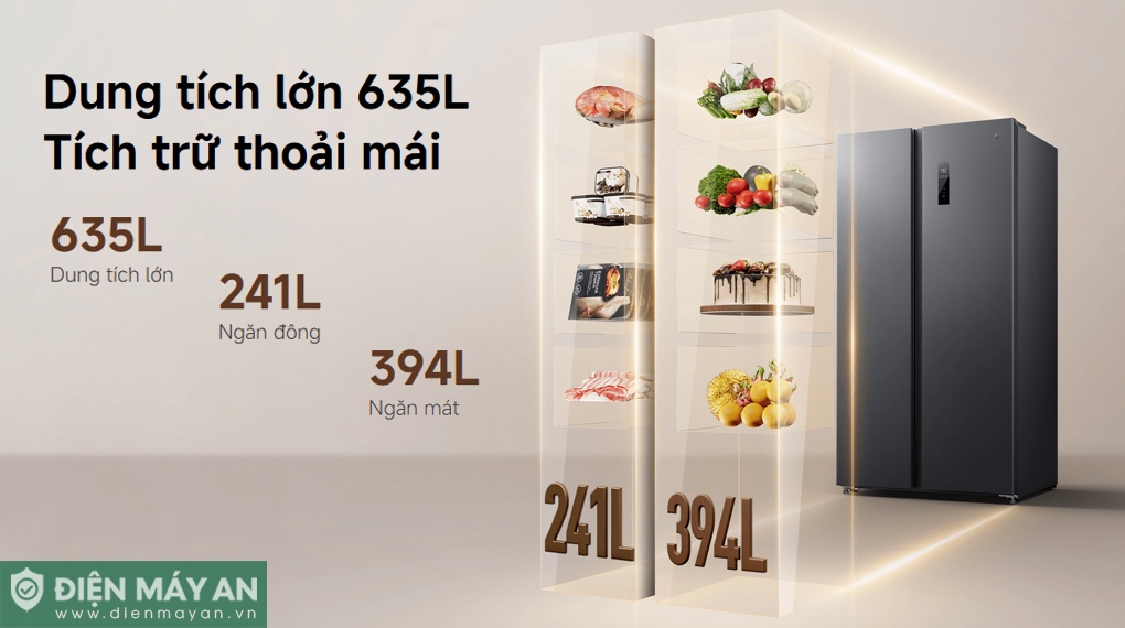 Tủ lạnh Xiaomi Mijia Inverter 635 lít Side By Side MRS72HMPAVN